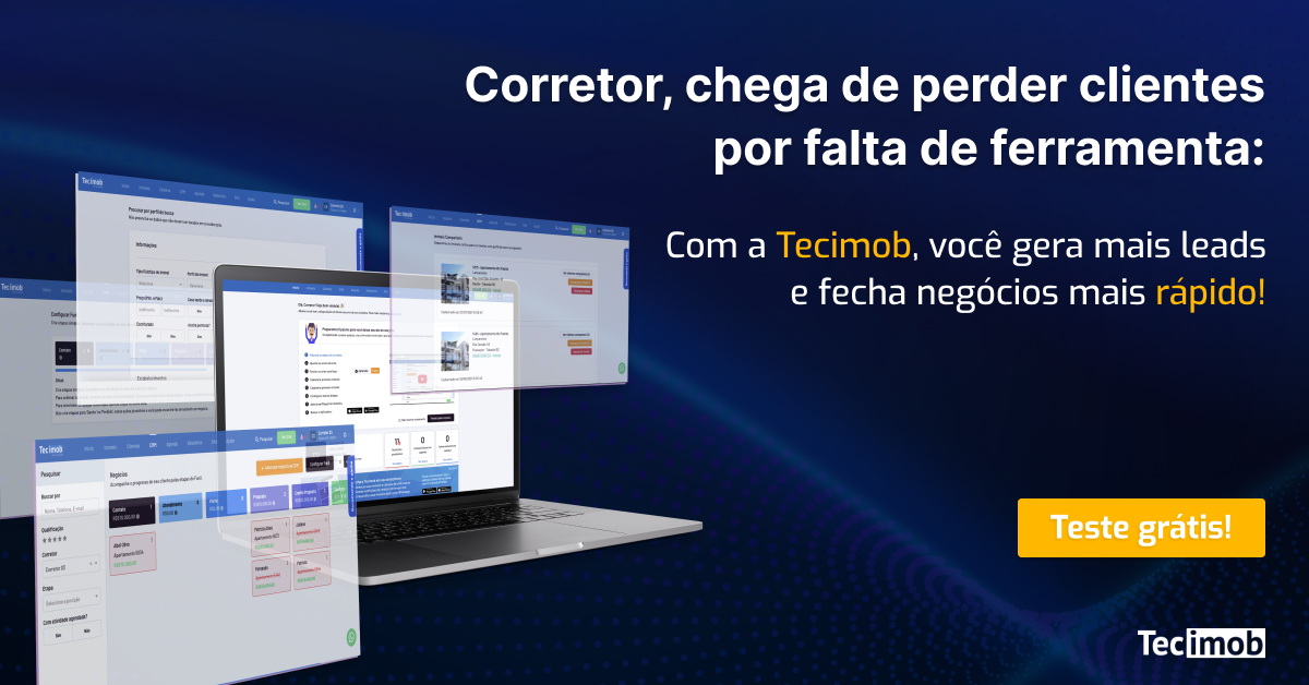 tecimob site, crm e aplicativo para corretores e imobiliárias