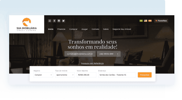 Modelos de site para imobiliária